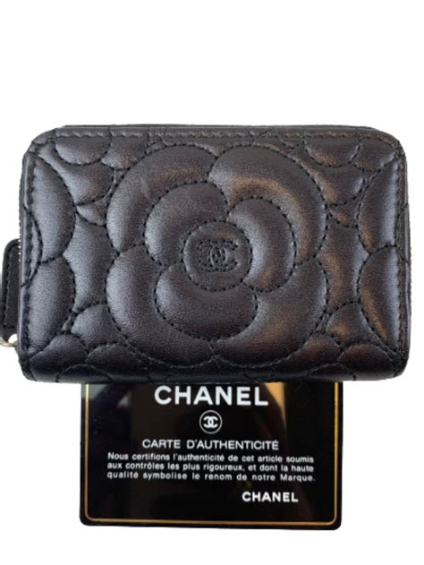 chanel zip card and key holder camellia|Chanel Camellia Card Holder .